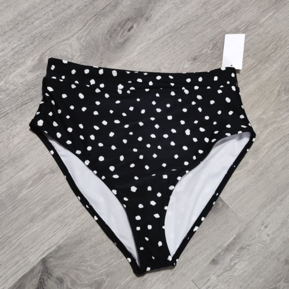 NWT CALI FOR NIA Sunshine Polkadot High Waisted Swimsuit Bottom